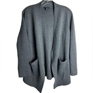 Eileen Fisher Open Front Merino Wool Cardigan
